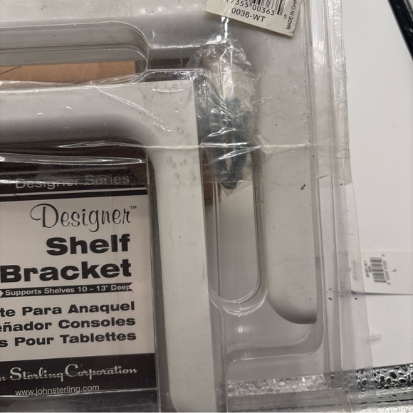 John Sterling 10” Shelf Brackets White Designer Series for 10-13” Shelves 75 lbs - Picture 11 of 14